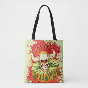 Halloween flyer: duivelse clown thema tote bag