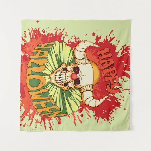 Halloween flyer: duivelse clown thema wandkleed (Voorkant (horizontaal))