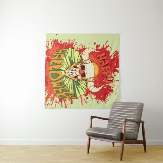 Halloween flyer: duivelse clown thema wandkleed (In Situ (horizontaal))