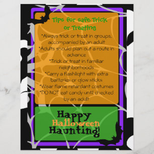 Halloween Flyer met veiligheidstips voor Trick ors