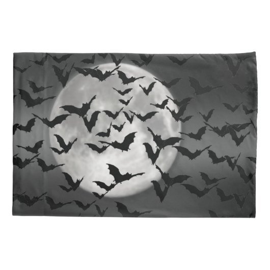 Halloween Flying Bats and a Full Moon Kussensloop (Achterkant)