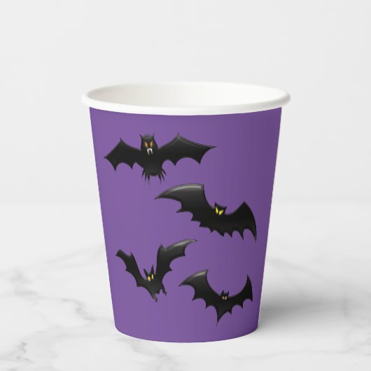 Halloween Flying Bats Papieren Bekers (Achterkant)
