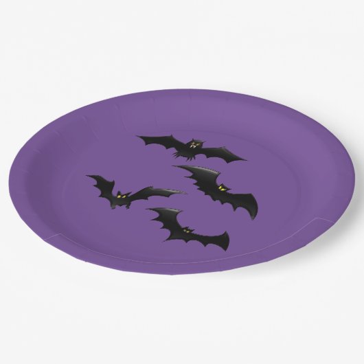 Halloween Flying Bats Papieren Bordje (Gekanteld)