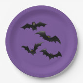 Halloween Flying Bats Papieren Bordje (Voorkant)