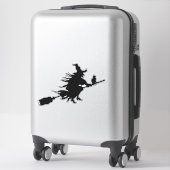 Halloween Flying heks on broom black sticker (Koffer)