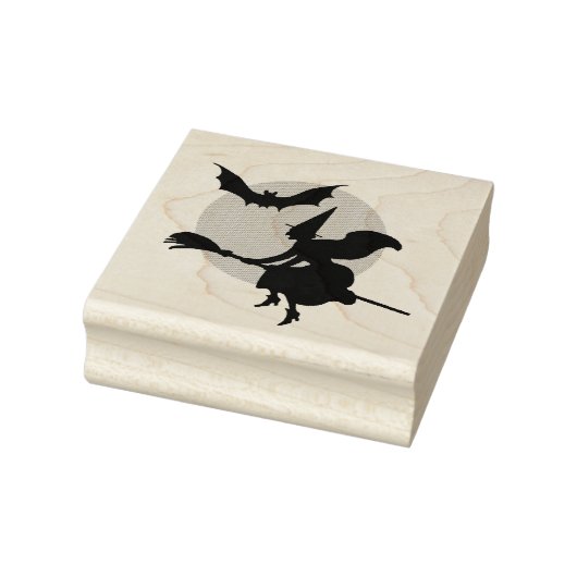 Halloween Flying Witch and Bat Rubberstempel (Stempel)