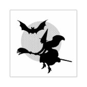 Halloween Flying Witch and Bat Rubberstempel (Afrduk)