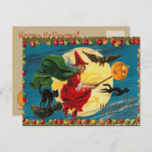 Halloween Flying Witch Briefkaart (Voorkant / Achterkant)