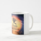 Halloween Flying Witch Broom Pumpkin Coffee Mok (Voorkant rechts)