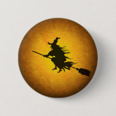 Halloween Flying Witch Button (Voorkant)