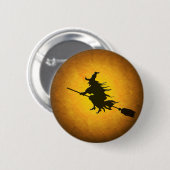 Halloween Flying Witch Button (Voorkant /achterkant)