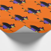 Halloween Flying Witch Cadeaupapier (Hoek)