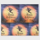 Halloween Flying Witch Cadeaupapier (Vlak)