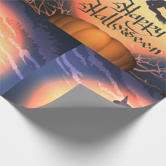 Halloween Flying Witch Cadeaupapier (Hoek)