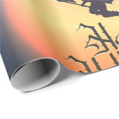 Halloween Flying Witch Cadeaupapier (Rol Hoek)