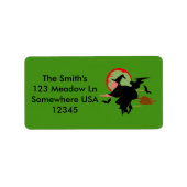 Halloween Flying Witch Etiket (Voorkant)