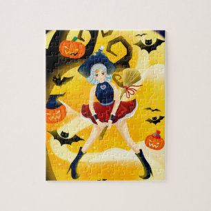 Halloween Flying Witch Legpuzzel