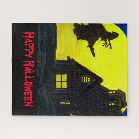 HALLOWEEN FLYING WITCH napkins Legpuzzel (Horizontaal)