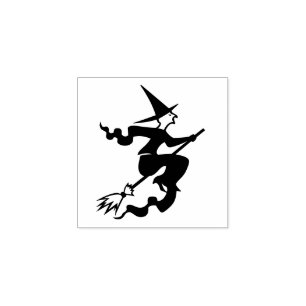 Halloween Flying Witch op bezem Kinder DIY Art Cra Rubberstempel