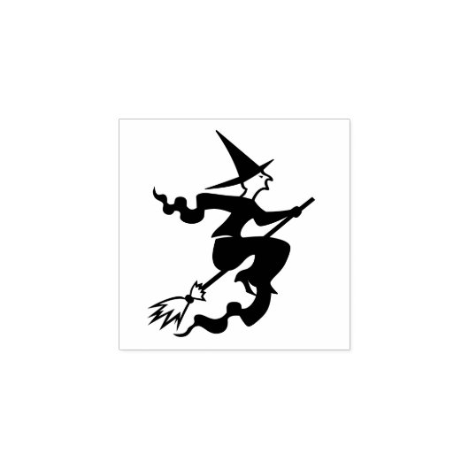Halloween Flying Witch op bezem Kinder DIY Art Cra Rubberstempel (Afrduk)