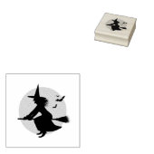 Halloween Flying Witch Rubber Stamp Rubberstempel (Gestempeld)