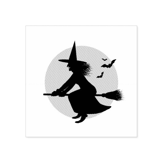 Halloween Flying Witch Rubber Stamp Rubberstempel (Afrduk)