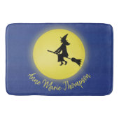 Halloween Flying Witch Silhouet in het maanlicht Badmat (Voorkant)