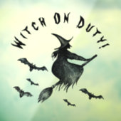 Halloween Flying Witch Spooky Full Moon Black Raamsticker (Vel 3)