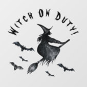 Halloween Flying Witch Spooky Full Moon Black Raamsticker (Vel)