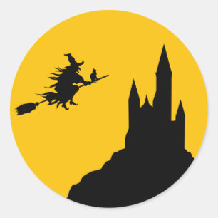 Halloween Flying Witch Stickers