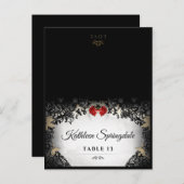 Halloween FOLDING Black Roos Print Names Briefkaar Briefkaart (Voorkant / Achterkant)