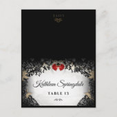 Halloween FOLDING Black Roos Print Names Briefkaar Briefkaart (Voorkant)