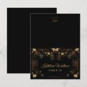 Halloween FOLDING Golden Skeleton Names Briefkaart (Voorkant / Achterkant)