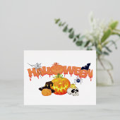 Halloween Folie Feestdagen Briefkaart (Staand Voorkant)