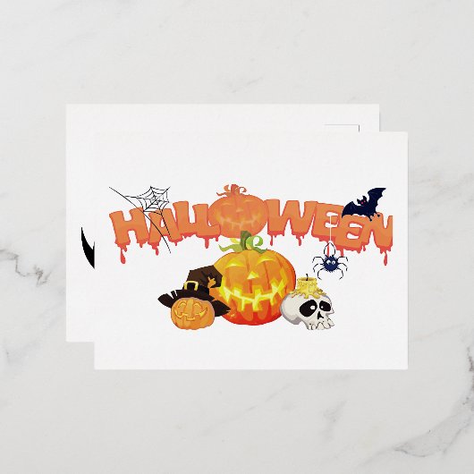 Halloween Folie Feestdagen Briefkaart (Voorkant / Achterkant)