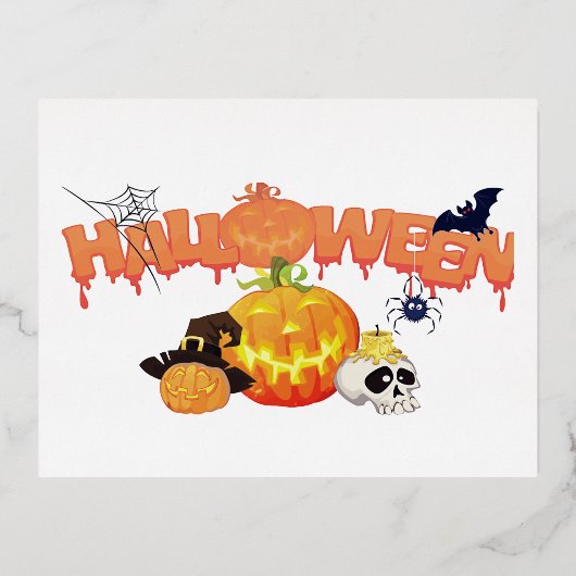 Halloween Folie Feestdagen Briefkaart (Voorkant)