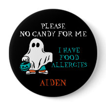 Halloween Food Allergy Alert Ghost Blauwgroen Pump
