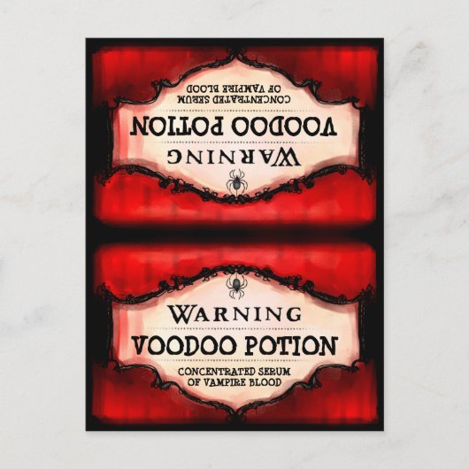 Halloween Food & Beverage Tent Card - Red Black Briefkaart (Voorkant)