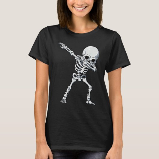 Halloween  for Boys Kids Dabbing Skeleton Costume T-shirt (Voorkant)