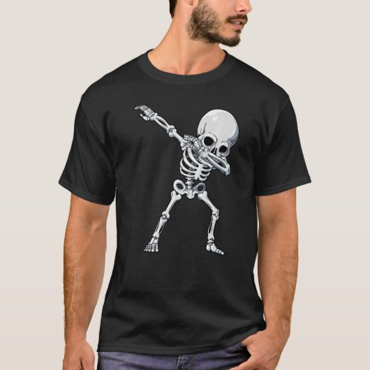 Halloween for Boys Kids Dabbing Skeleton Costume T-shirt (Voorkant)