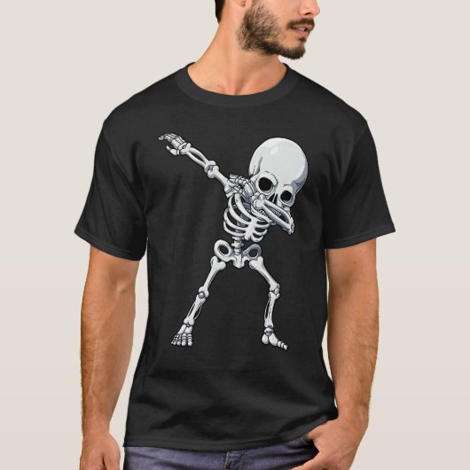 Halloween  for Boys Kids Dabbing Skeleton Costume T-shirt (Voorkant)