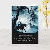 Halloween for Daughter and Son-in-law Witch Kaart (Gele Bloem)