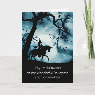 Halloween for Daughter and Son-in-law Witch Kaart