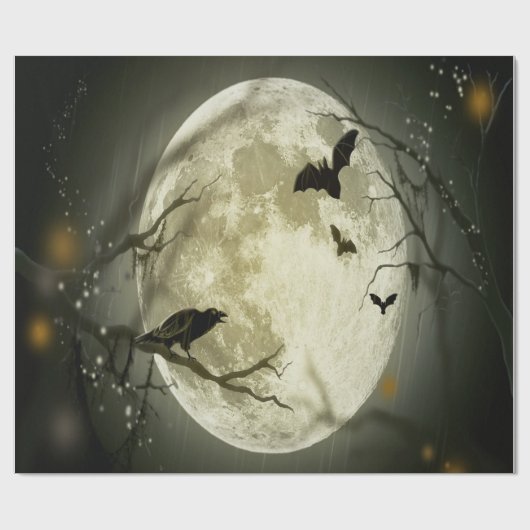 Halloween Forest, Bats, Landscape Cadeaupapier (Vlak)