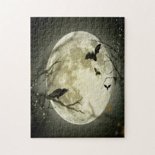 Halloween Forest, Bats, Landscape Legpuzzel