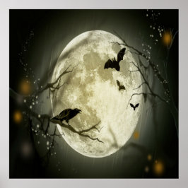 Halloween Forest, Bats, Landscape Poster
