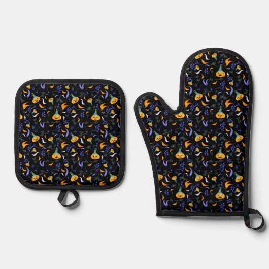 Halloween Forest Oven Mitt Set (Voorkant)