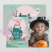 Halloween Foto 3rd Ghosts House Party Achtervolgd Kaart (Voorkant / Achterkant)