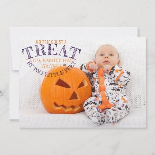 Halloween Foto Baby Geboorteaankondiging Kaart (Voorkant)