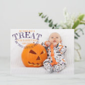 Halloween Foto Baby Geboorteaankondiging Kaart (Staand voorkant)